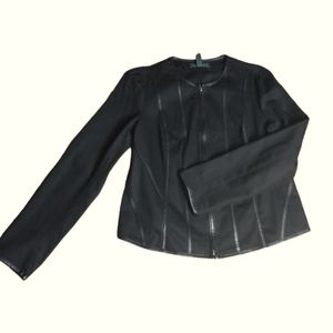 Vintage Ralph Lauren Black Denim Stylized Jacket Size 16